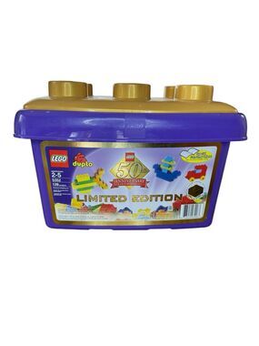LEGO VINTAGE Lego 50th anniversary tub With Gold bricks (BOX ONLY) NO LEGOS